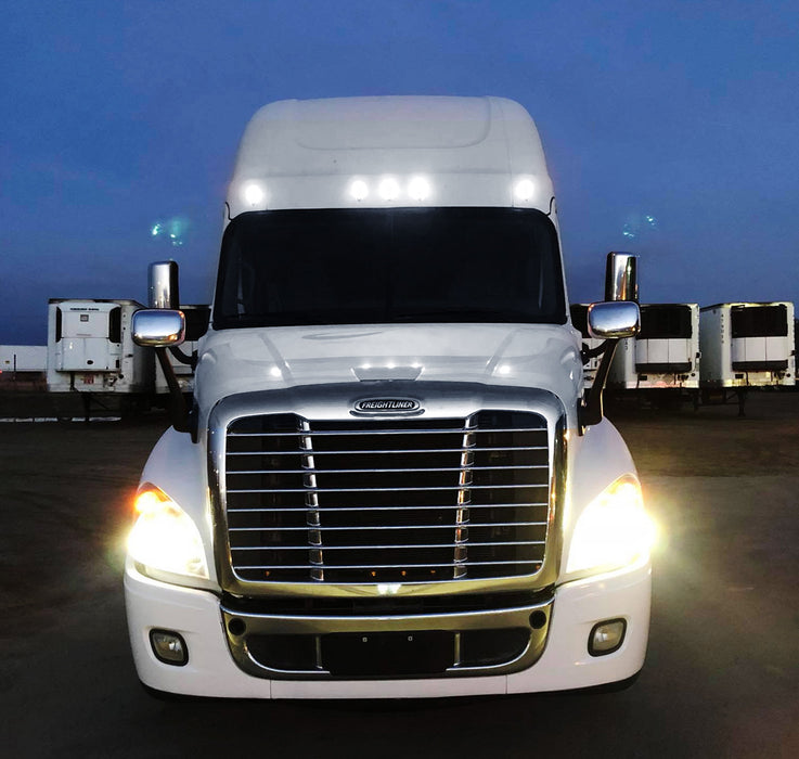 5pc Smoke Lens White Full LED Cab Roof Light Kit For 08-14 Freightliner Cascadia