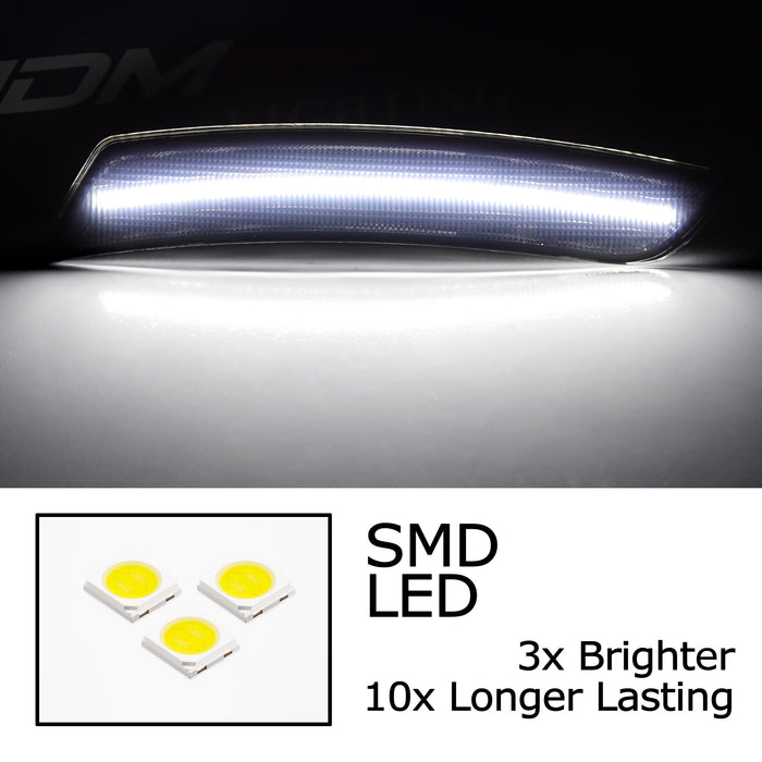 Smoked Lens All Xenon White Full LED Side Marker Lights For 2016-23 Chevy Camaro