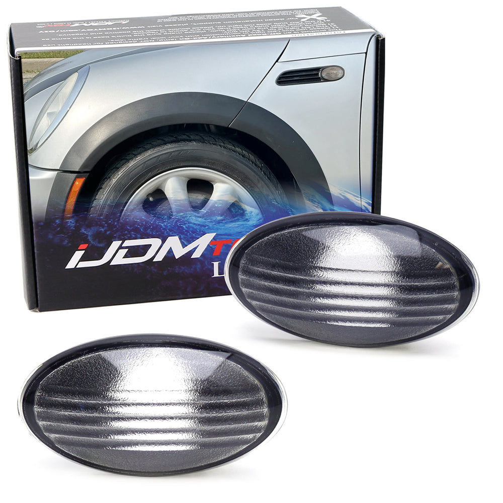 Clear/Black Inside Front Fender Side Marker Lenses For Gen1 R50 R52 R53 MKI MINI