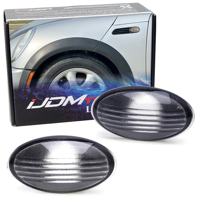 Clear/Black Inside Front Fender Side Marker Lenses For Gen1 R50 R52 R53 MKI MINI