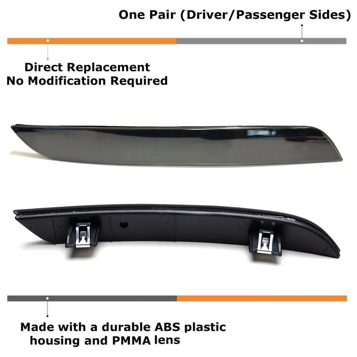 Dark Smoked Rear Bumper Reflectors For BMW 2010-2013 F10 528i 535i 550i Standard