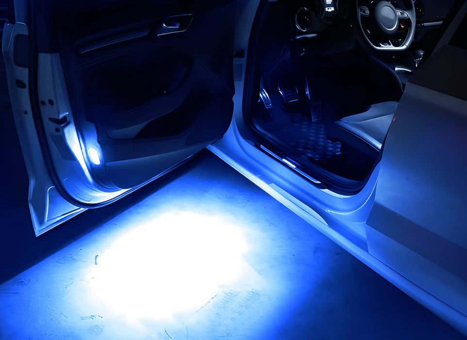 (2) Blue Full LED Footwell, Side/Under Door/Dash, Trunk Cargo Lights For Audi VW