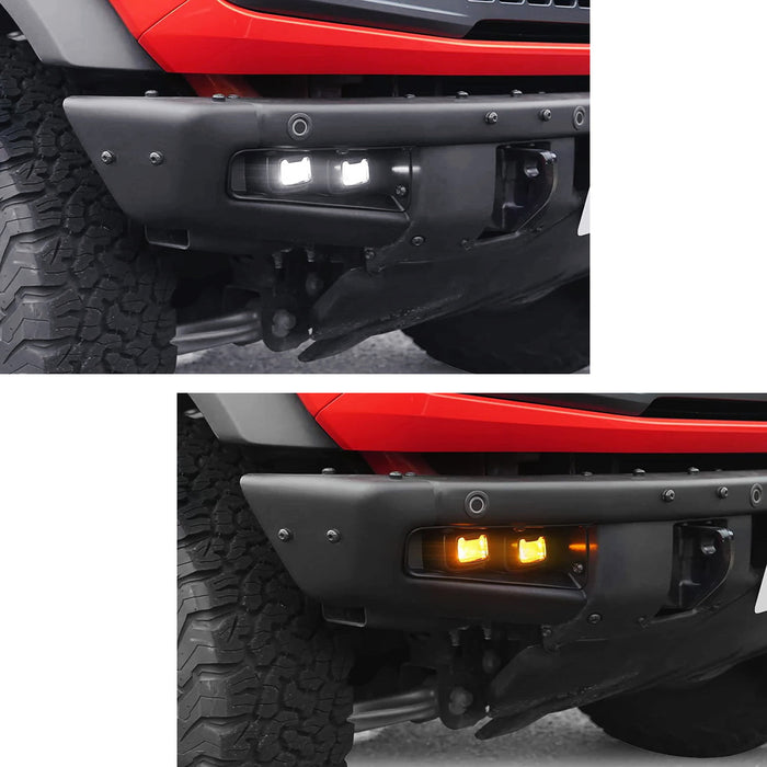 Raptor Style Dual-Pod White/Amber Switchback LED DRL For Bronco Modular Bumper