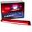 Dark red lens OLED third brake light for Ford Mustang with product packaging showing the brake light illuminated