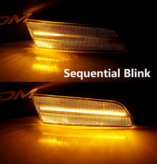 Clear Lens Amber Sequential Blink LED Side Marker Lights For 2009-2013 Mazda6