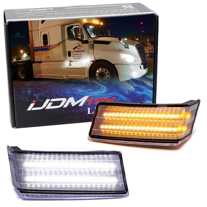 Clear Lens White Driving Foot Step/Amber Sequential Signals For 2018-up Cascadia