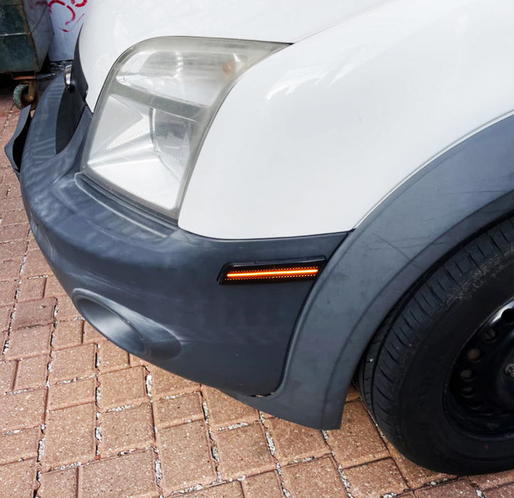 Smoked Lens Amber/Red LED Bumper Side Markers For Ford 2010-13 Transit Connect