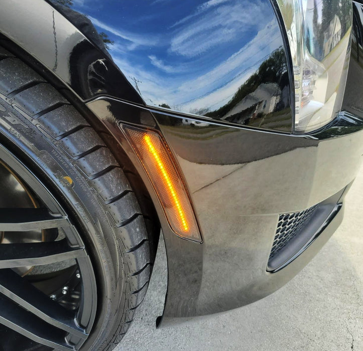 Smoked Lens Amber Full LED Front Bumper Side Markers For Chevu 2022-2024 Equinox