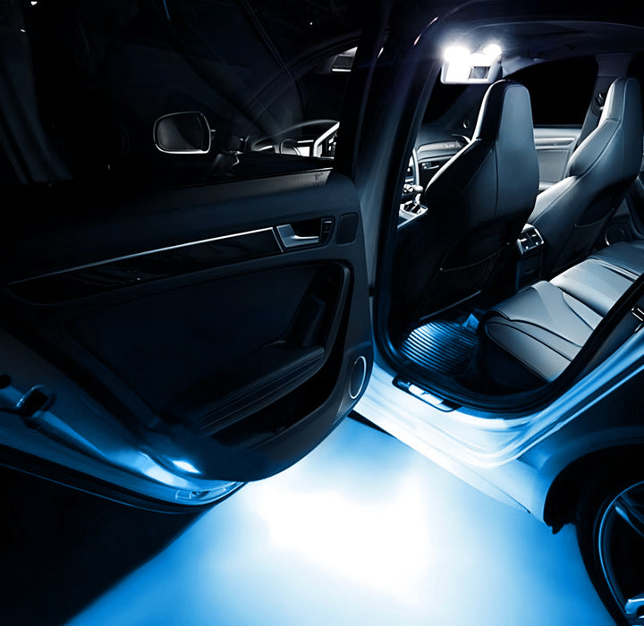 Aqua Ice Blue Full LED Footwell, Side/Under Door, Trunk Cargo Lights For Audi VW