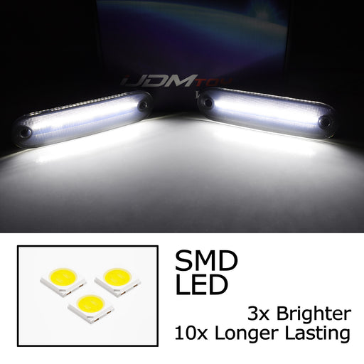 Smoked Lens White Full LED Side Marker Light Kit For 90-05 Mazda Miata MX5 NA NB