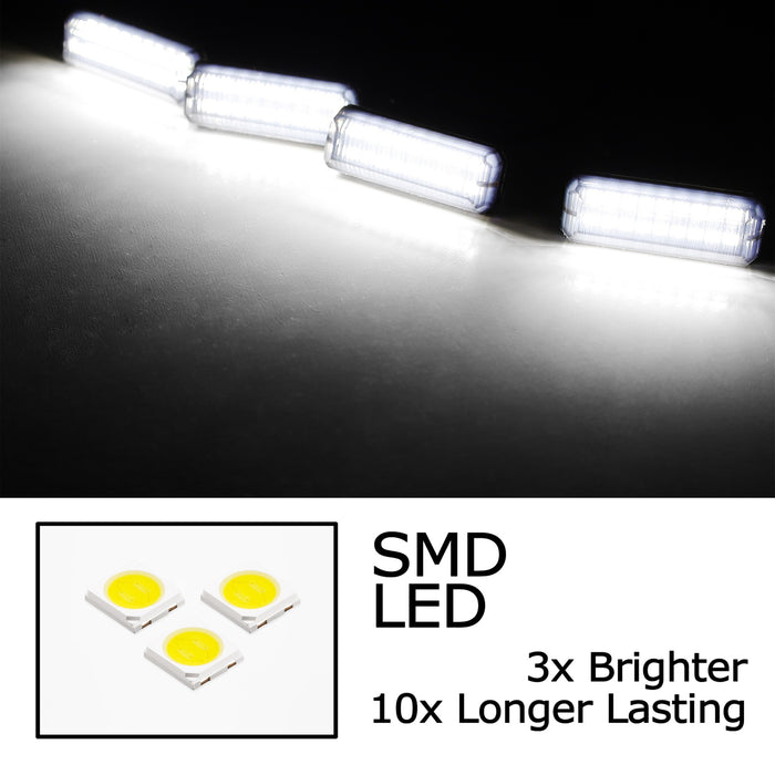 4pc Smoked Lens White Full LED Grille Accent Lighting Kit For Toyota 22+ Tundra