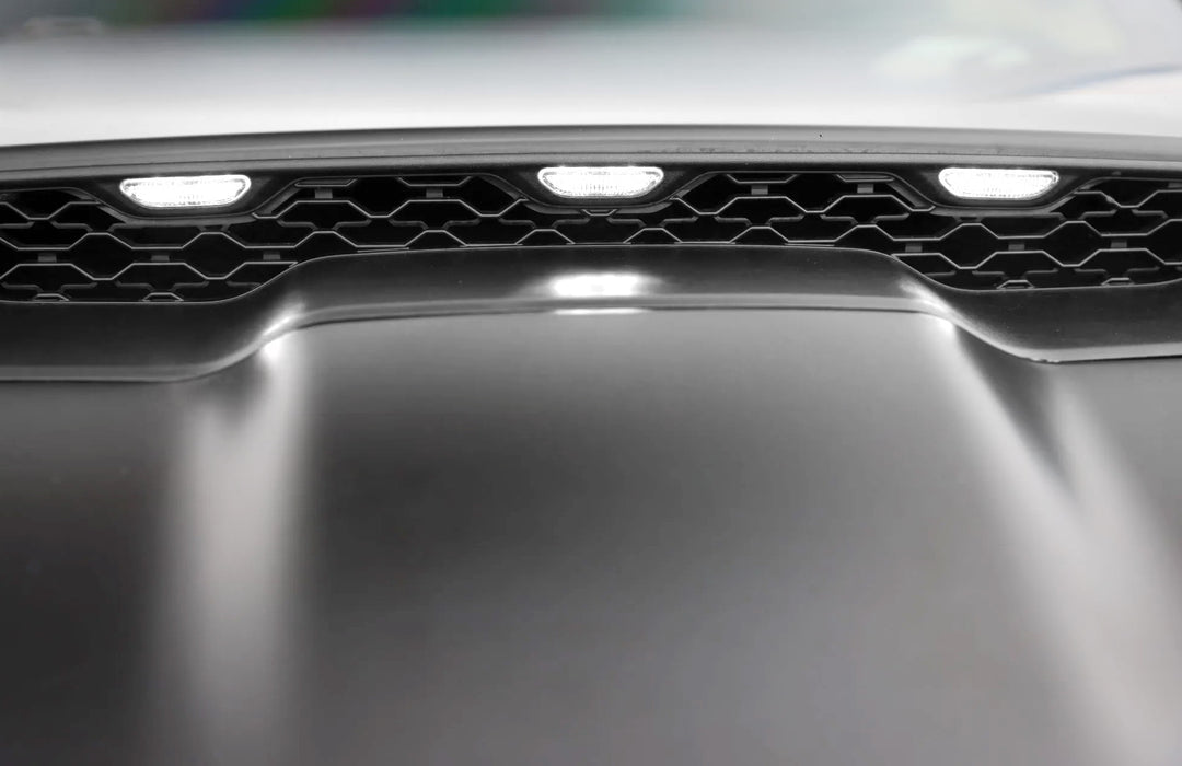 Smoked Lens White Full LED Hood Scoop Clearance Marker Lights For 21-up RAM TRX