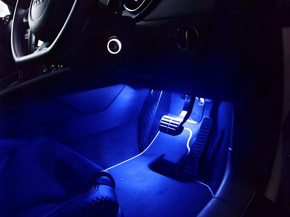 (2) Blue Full LED Footwell, Side/Under Door/Dash, Trunk Cargo Lights For Audi VW