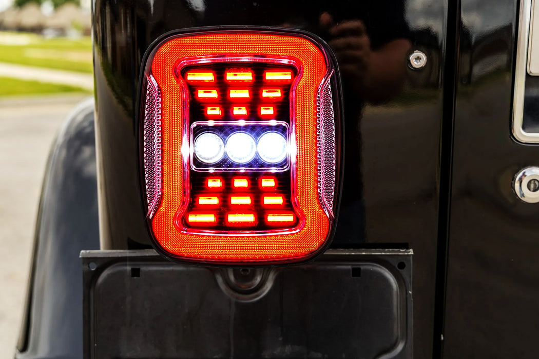 JL Style Clear Lens Full LED Taillamps For Jeep 76-06 CJ5 CJ7 CJ8 Wrangler YJ TJ