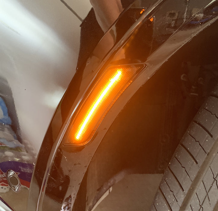 Smoked Lens Amber Full LED Front Bumper Side Markers For Chevu 2022-2024 Equinox