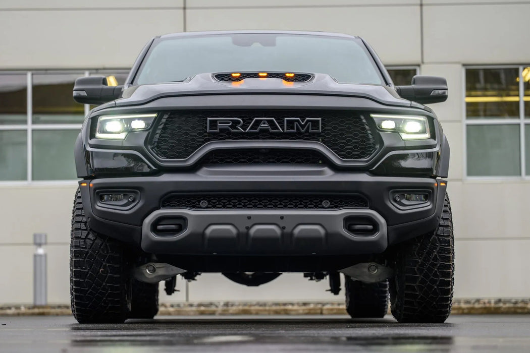 Clear Lens Amber Full LED Hood Scoop Clearance Marker Lights For 21-up RAM TRX