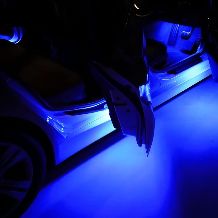 (2) Blue Full LED Footwell, Side/Under Door/Dash, Trunk Cargo Lights For Audi VW