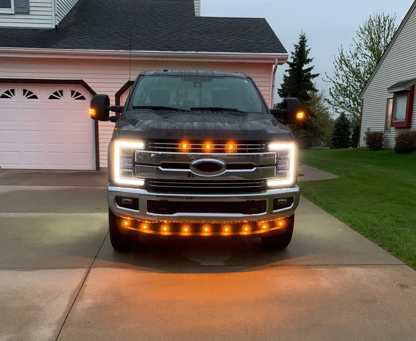 Truck/Semi 20pc Amber LED Front Bumper Valance/Air Dam Accent Running Light Kit
