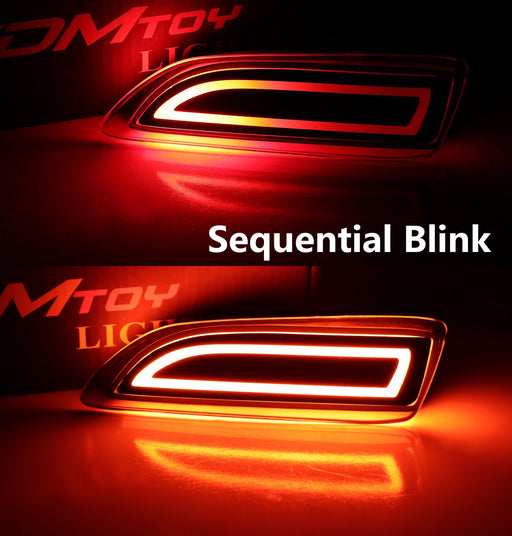 Smoked Lens Full LED Rear Bumper Reflectors For Lexus CT200 as Tail/Brake/Signal