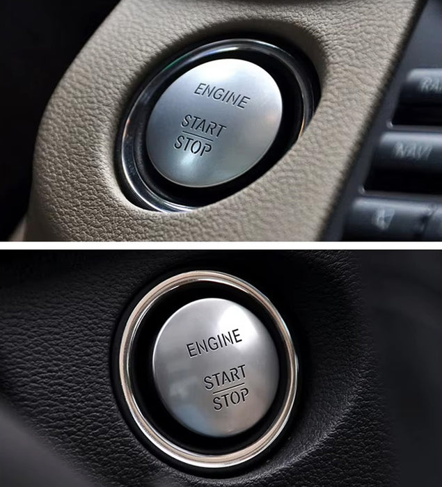Satin Silver Engine Start/Stop Push Button Replacement For Mercedes Gen1 Push Go