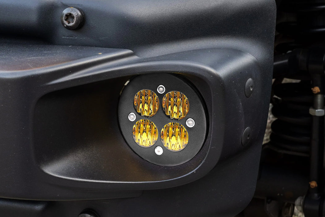Yellow Lens Cloverly 24W LED Wide Angle Flood Beam Fog Light Kit For Jeep Dodge