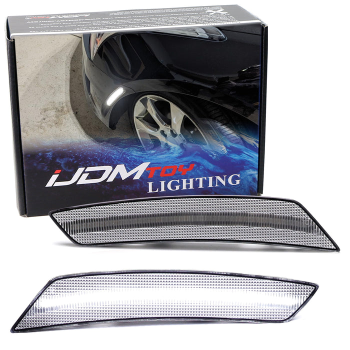 Clear Lens White Full LED Front Bumper Side Markers For Chevu 2022-2024 Equinox