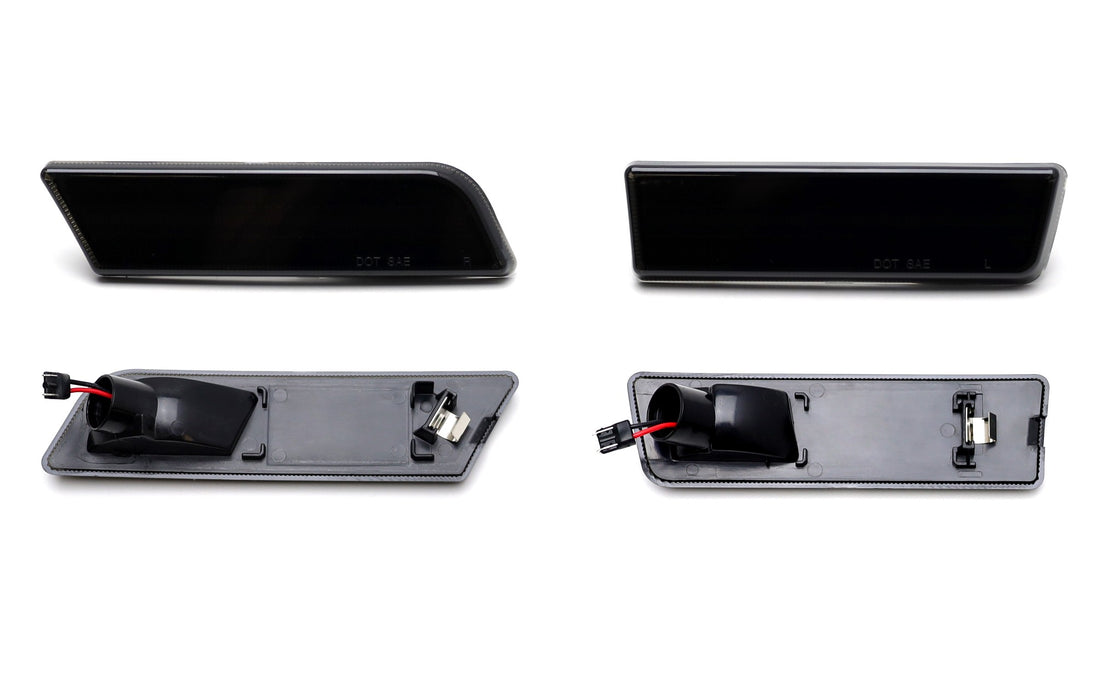 Smoked Lens Amber/Red LED Bumper Side Markers For Ford 2010-13 Transit Connect