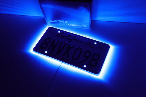 JDM Style Blue LED Illuminated Background Light Frame Kit For US  License Plate