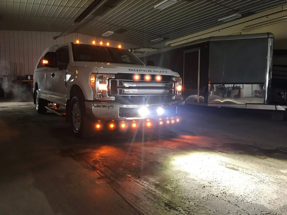 Truck/Semi 20pc Amber LED Front Bumper Valance/Air Dam Accent Running Light Kit