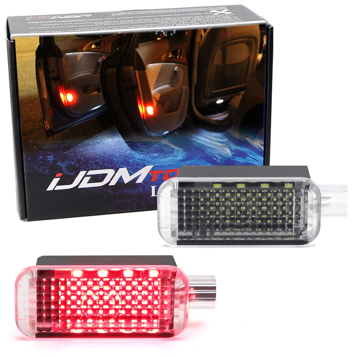 (2) Red Full LED Footwell, Side/Under Door/Dash, Trunk Cargo Lights For Audi VW
