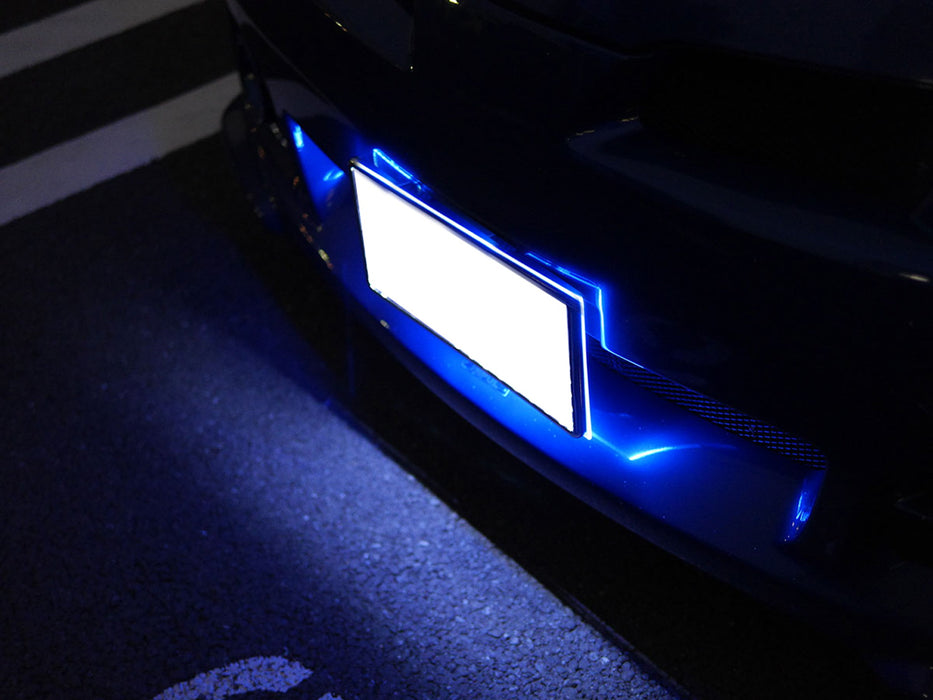 JDM Style Blue LED Illuminated Background Light Frame Kit For US Licen ...