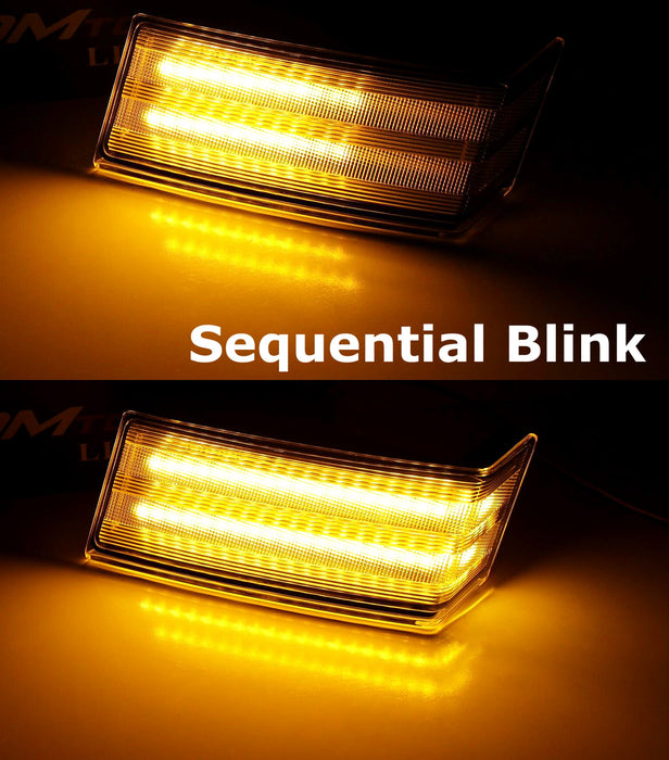 Clear Lens White Driving Foot Step/Amber Sequential Signals For 2018-up Cascadia
