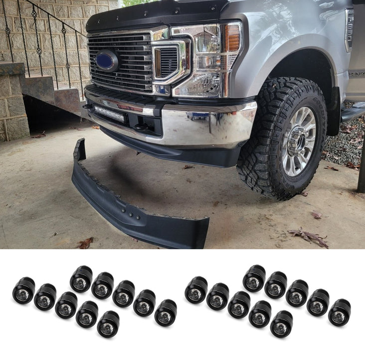 Truck/Semi 20pc Amber LED Front Bumper Valance/Air Dam Accent Running Light Kit