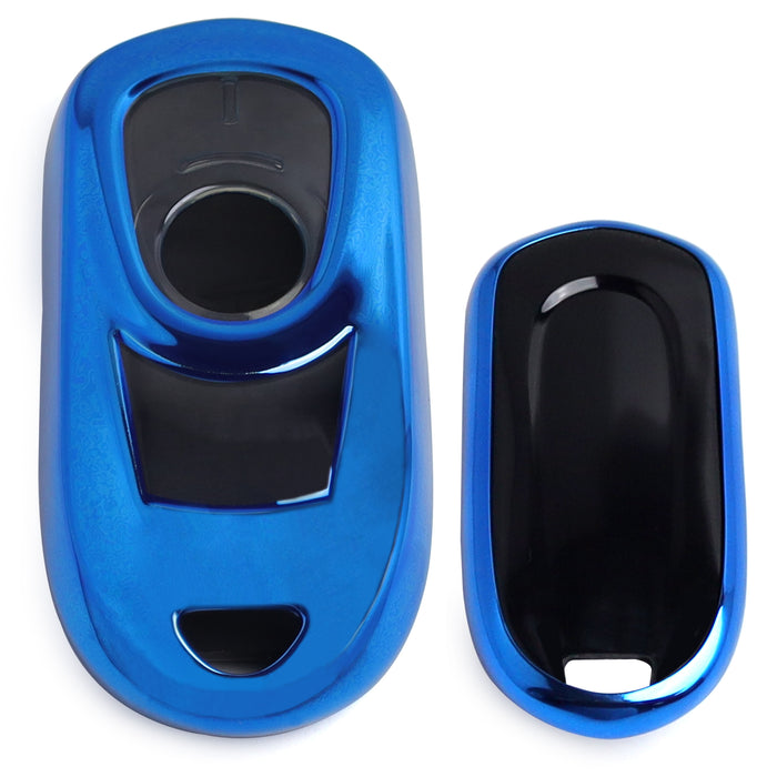 Chrome Blue TPU Key Fob Case For Buick Envision LaCrosse Encore Regal Enclave