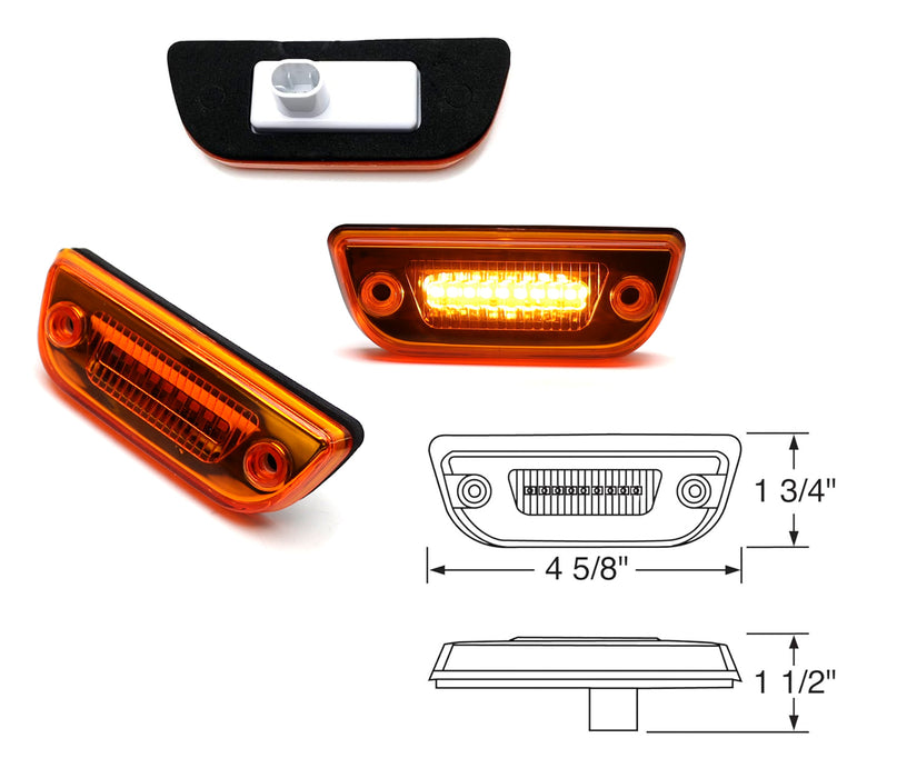 5pc Amber Lens Amber LED Roof Clearance Marker Light For Kenworth T680 T770 T880