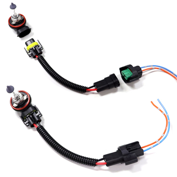 Pair H11/H8 Extension Wiring Harness Sockets – For Headlight Or Fog Light