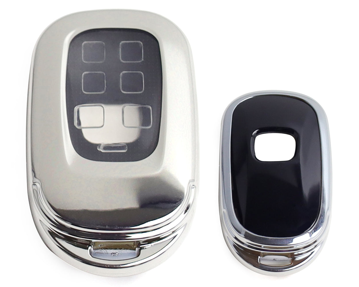 Silver Front/Back Full Coverage TPU Key Fob Case For 22+ Honda Accord Civic CRV