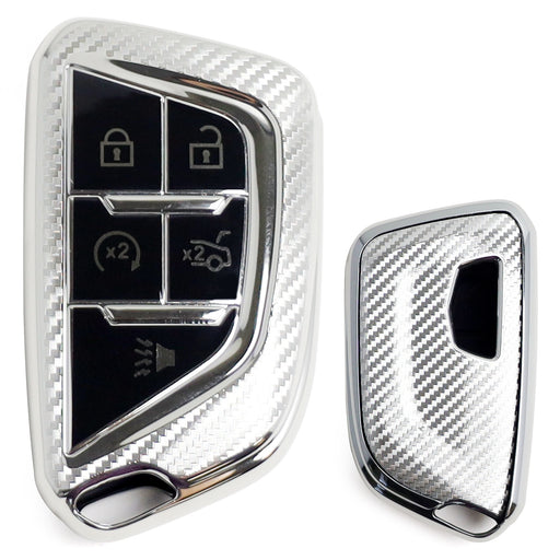 Silver Chrome TPU Key Fob Case For 2020-up Cadillac CT5 CT6 XTS XT4 XT5 ATS, etc