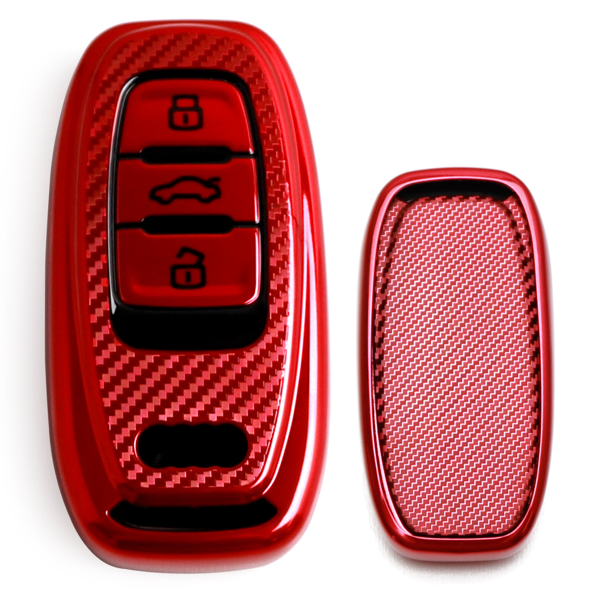 KASER Housse Silicone Pour Clé Audi - Compatible A1, A3, A4, A5, Q3, Q5, TT - Protection TPU - Rouge