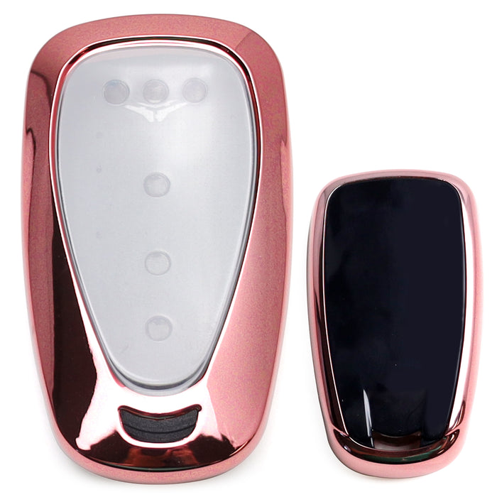 Glossy Pink Smart Key Fob Shell For Chevy Camaro Malibu Cruze Spark Volt Bolt