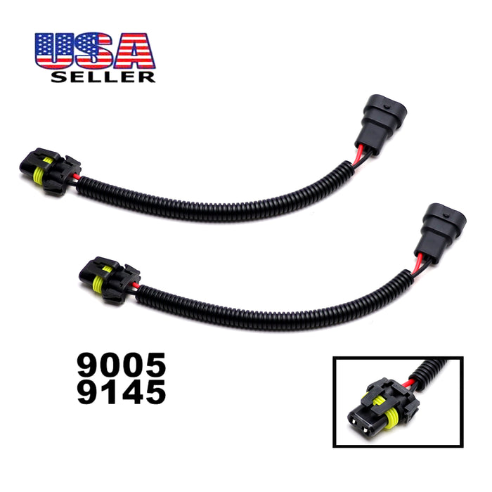 9145 H10 9005 HB3 Extension Wiring Harness Sockets Wire For Headlight Fog Lights