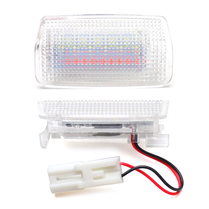 White LED + Red Strober Feature Side Door Courtesy Lights Assy For Lexus Toyota
