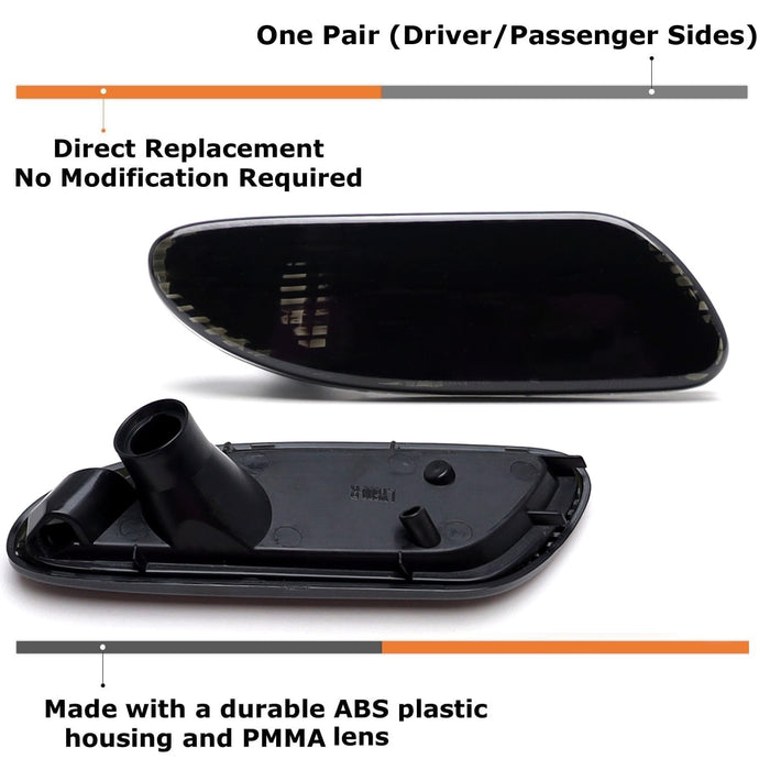 Smoked Lens Front Side Marker Lamps Housings For 2001-2007 Mercedes W203 C-Class