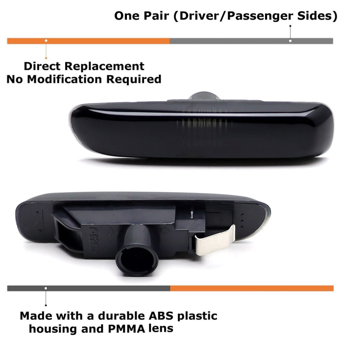 Euro Smoke Front Bumper Side Marker Lens For BMW PreLCI E46 3 Series Sedan/Coupe