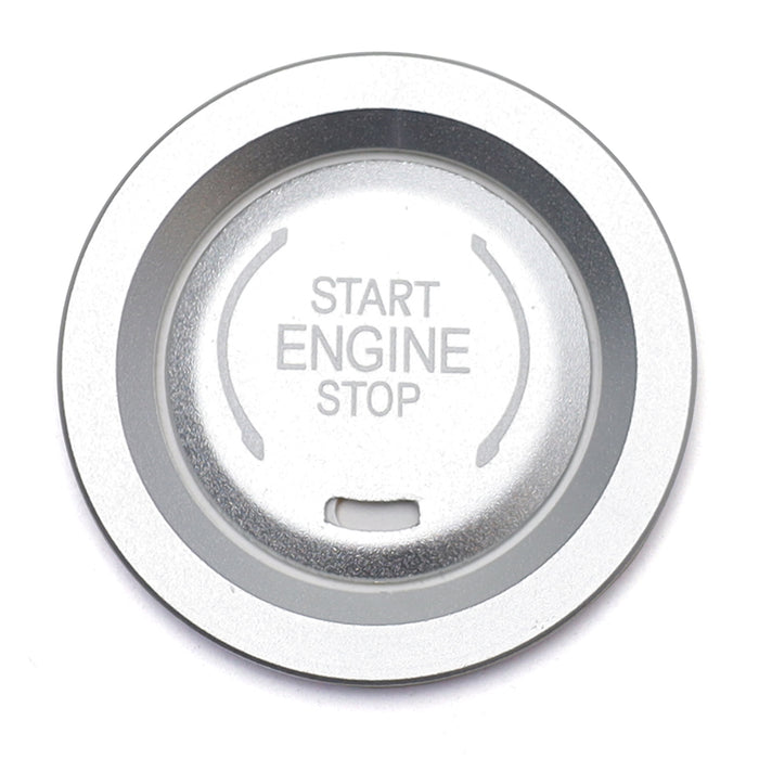 Satin Silver Engine Push Start Cover w/ Ring Trim For 2019-up Chevy Cadillac GMC