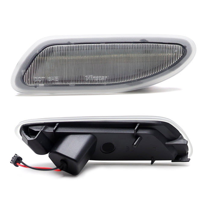 Euro Clear Lens Amber LED Side Marker Lights For 2001-07 Mercedes W203 C-Class