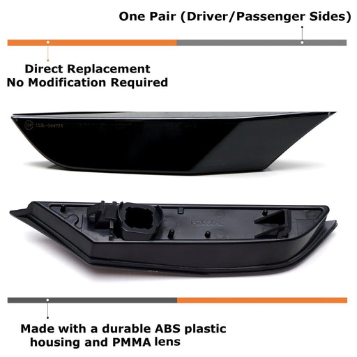 JDM Style Smoked Lens Front Side Marker Lamps Housings For 2007+ Nissan R35 GTR