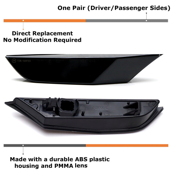 JDM Style Smoked Lens Front Side Marker Lamps Housings For 2007+ Nissan R35 GTR