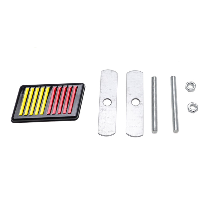 Ralliart Theme Grille Badge Emblem w/ Mesh Bolting Monut Bracket For Mitsubishi