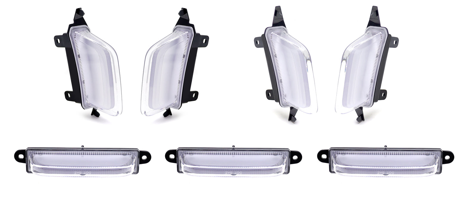 7pc Clear Lens White Full LED Grille & Fender Flare Lighting Kit For Gen3 Raptor